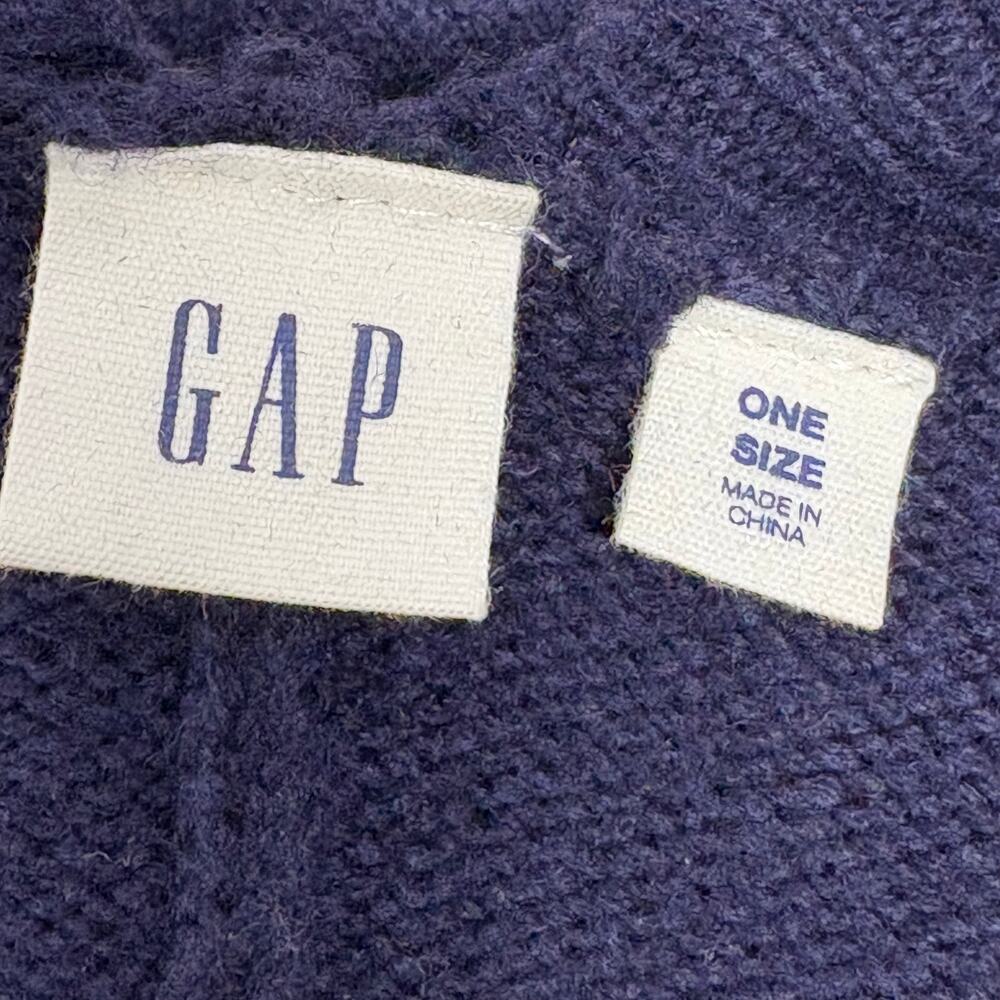 Gap blue Tan Stripe Wool Blend Poncho size XL - Picture 7 of 12